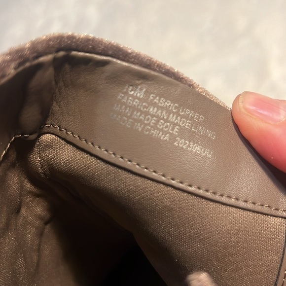 Gianni Bini Sz 10 Brown Crushed Tan Velvet High heel Platform Festival Boots NWT - Picture 15 of 16